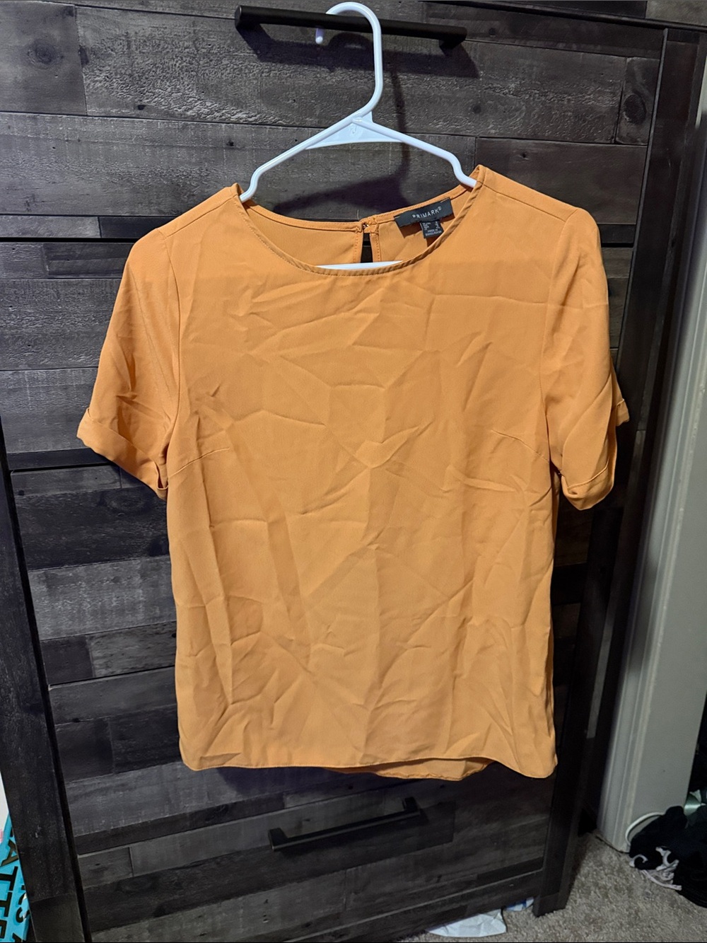 Primark Short Sleeve Crewneck Top in Warm Mustard